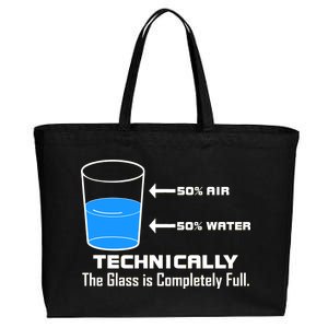 Technically The Glass is Completely Full Funny Science Cotton Canvas Jumbo Tote