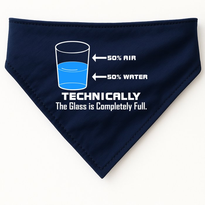 Technically The Glass is Completely Full Funny Science USA-Made Doggie Bandana