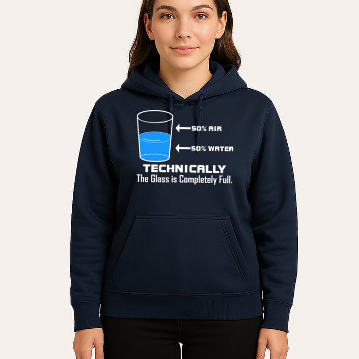 Technically The Glass is Completely Full Funny Science Hoodie