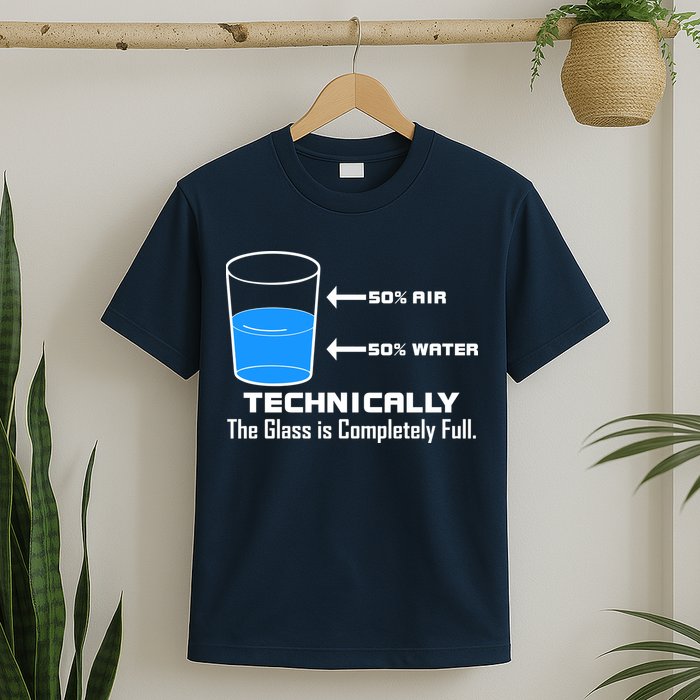 Technically The Glass is Completely Full Funny Science T-Shirt