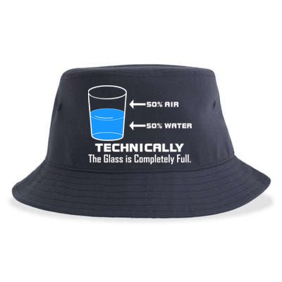 Technically The Glass is Completely Full Funny Science Sustainable Bucket Hat