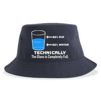 Technically The Glass is Completely Full Funny Science Sustainable Bucket Hat