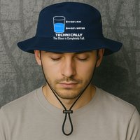 Technically The Glass is Completely Full Funny Science Bucket Hat