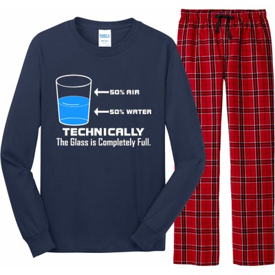 Technically The Glass is Completely Full Funny Science Long Sleeve Pajama Set