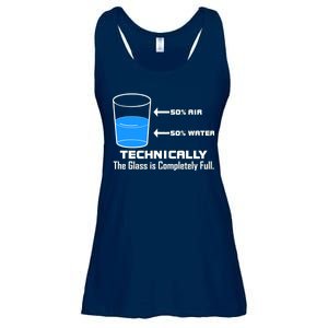 Technically The Glass is Completely Full Funny Science Ladies Essential Flowy Tank