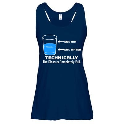 Technically The Glass is Completely Full Funny Science Ladies Essential Flowy Tank