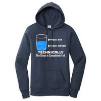 Technically The Glass is Completely Full Funny Science Women's Pullover Hoodie