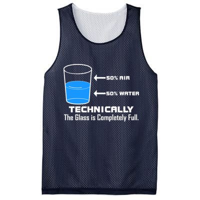 Technically The Glass is Completely Full Funny Science Mesh Reversible Basketball Jersey Tank