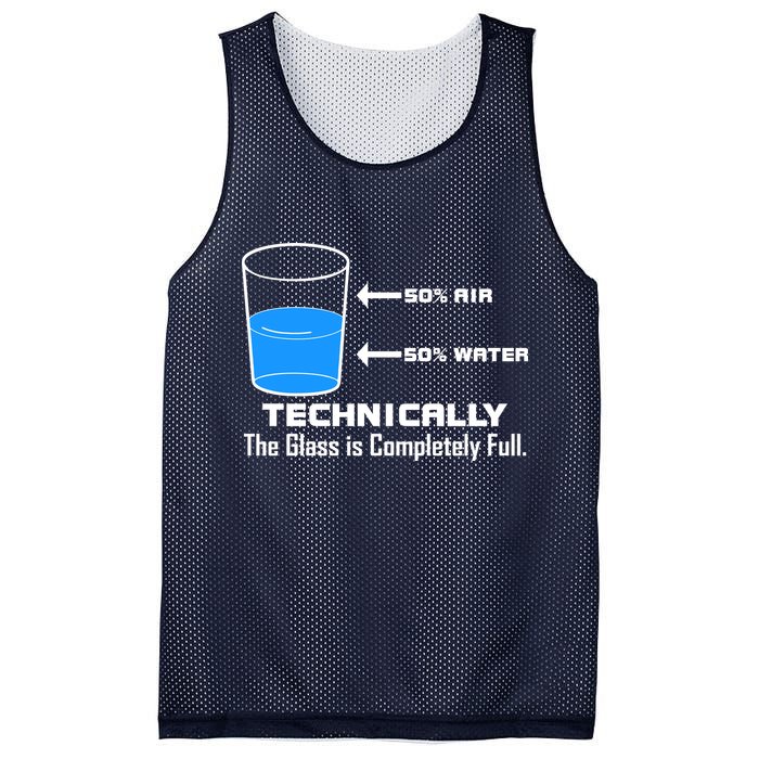 Technically The Glass is Completely Full Funny Science Mesh Reversible Basketball Jersey Tank