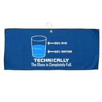 Technically The Glass is Completely Full Funny Science Large Microfiber Waffle Golf Towel