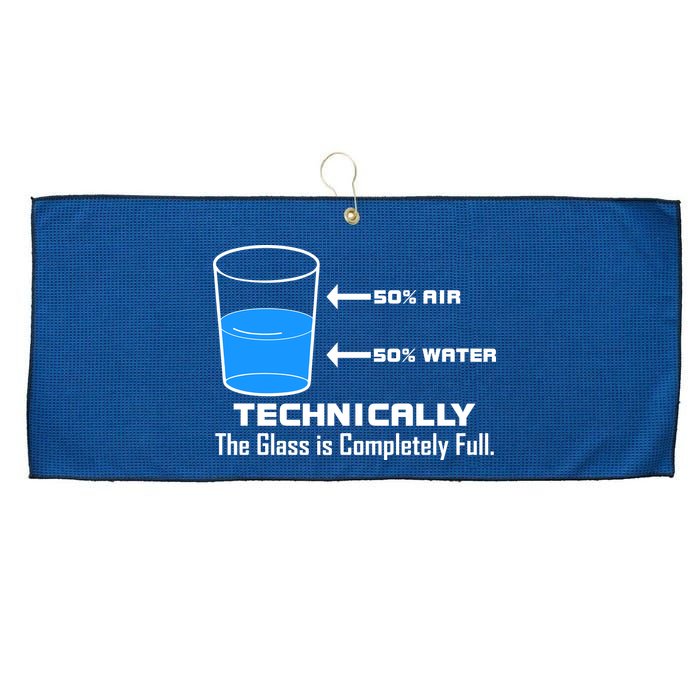 Technically The Glass is Completely Full Funny Science Large Microfiber Waffle Golf Towel