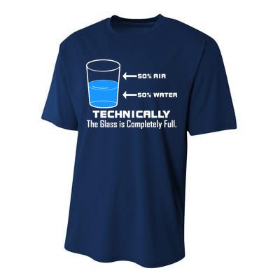 Technically The Glass is Completely Full Funny Science Performance Sprint T-Shirt