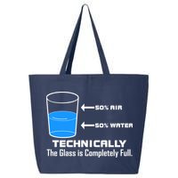 Technically The Glass is Completely Full Funny Science 25L Jumbo Tote