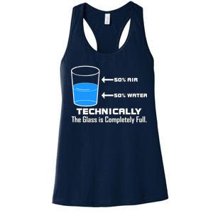 Technically The Glass is Completely Full Funny Science Women's Racerback Tank