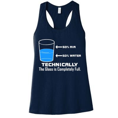 Technically The Glass is Completely Full Funny Science Womens Tank Top