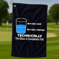 Technically The Glass is Completely Full Funny Science Golf Towel