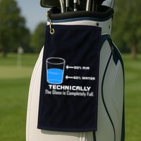 Technically The Glass is Completely Full Funny Science Golf Towel