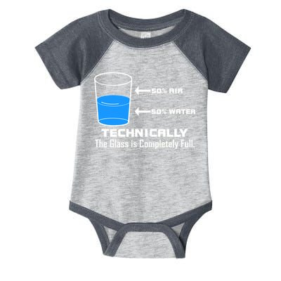 Technically The Glass is Completely Full Funny Science Infant Baby Jersey Bodysuit