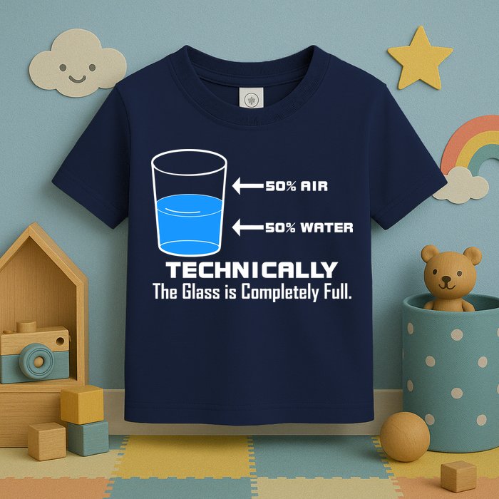 Technically The Glass is Completely Full Funny Science Toddler T-Shirt