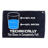 Technically The Glass is Completely Full Funny Science Grommeted Golf Towel