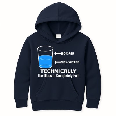 Technically The Glass is Completely Full Funny Science Kids Hoodie