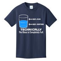 Technically The Glass is Completely Full Funny Science Kids T-Shirt