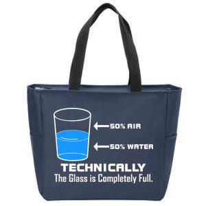 Technically The Glass is Completely Full Funny Science Zip Tote Bag