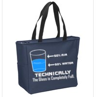 Technically The Glass is Completely Full Funny Science Zip Tote Bag
