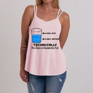 Technically The Glass is Completely Full Funny Science Women's Strappy Tank