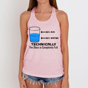 Technically The Glass is Completely Full Funny Science Women's Knotted Racerback Tank