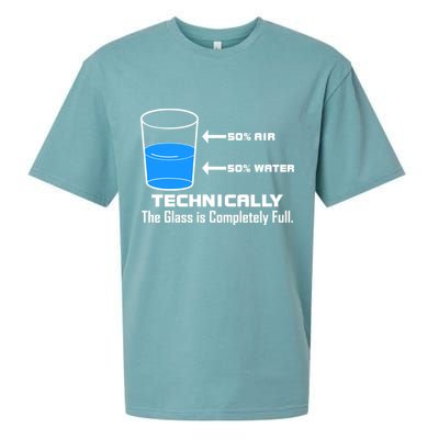 Technically The Glass is Completely Full Funny Science Sueded Cloud Jersey T-Shirt