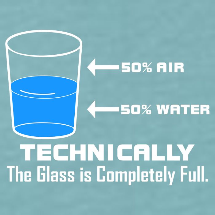 Technically The Glass is Completely Full Funny Science Sueded Cloud Jersey T-Shirt