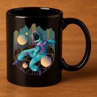 Techno Astronaut 11oz C Handle Ceramic Mug