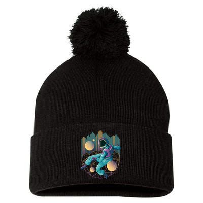 Techno Astronaut Pom Pom 12in Knit Beanie