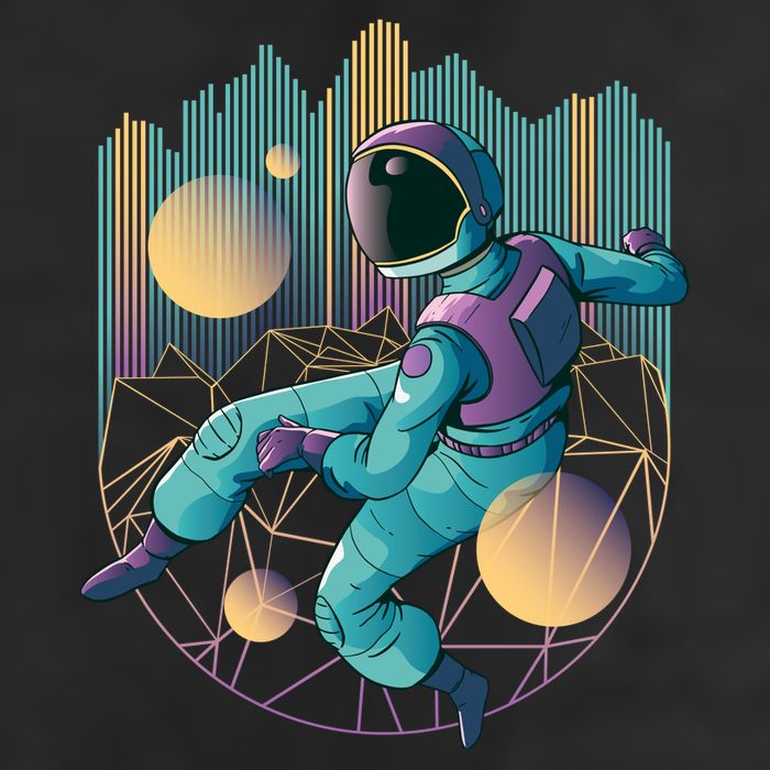 Techno Astronaut Golf Towel