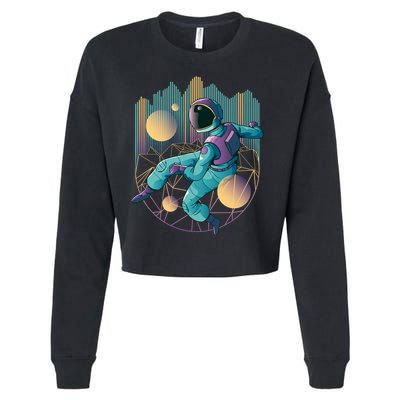 Techno Astronaut Cropped Pullover Crew