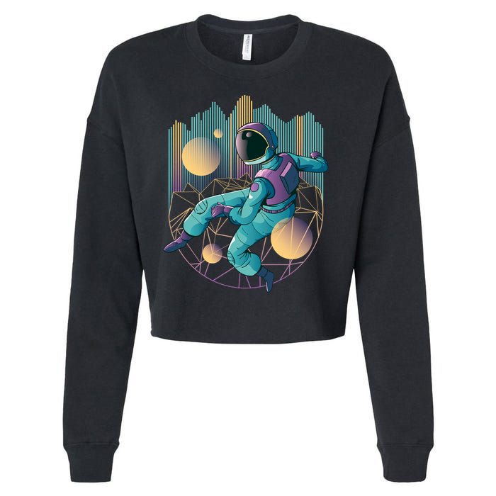 Techno Astronaut Cropped Pullover Crew