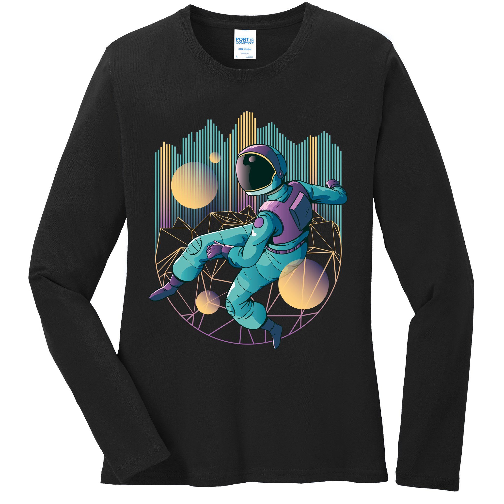 Techno Astronaut Ladies Long Sleeve Shirt