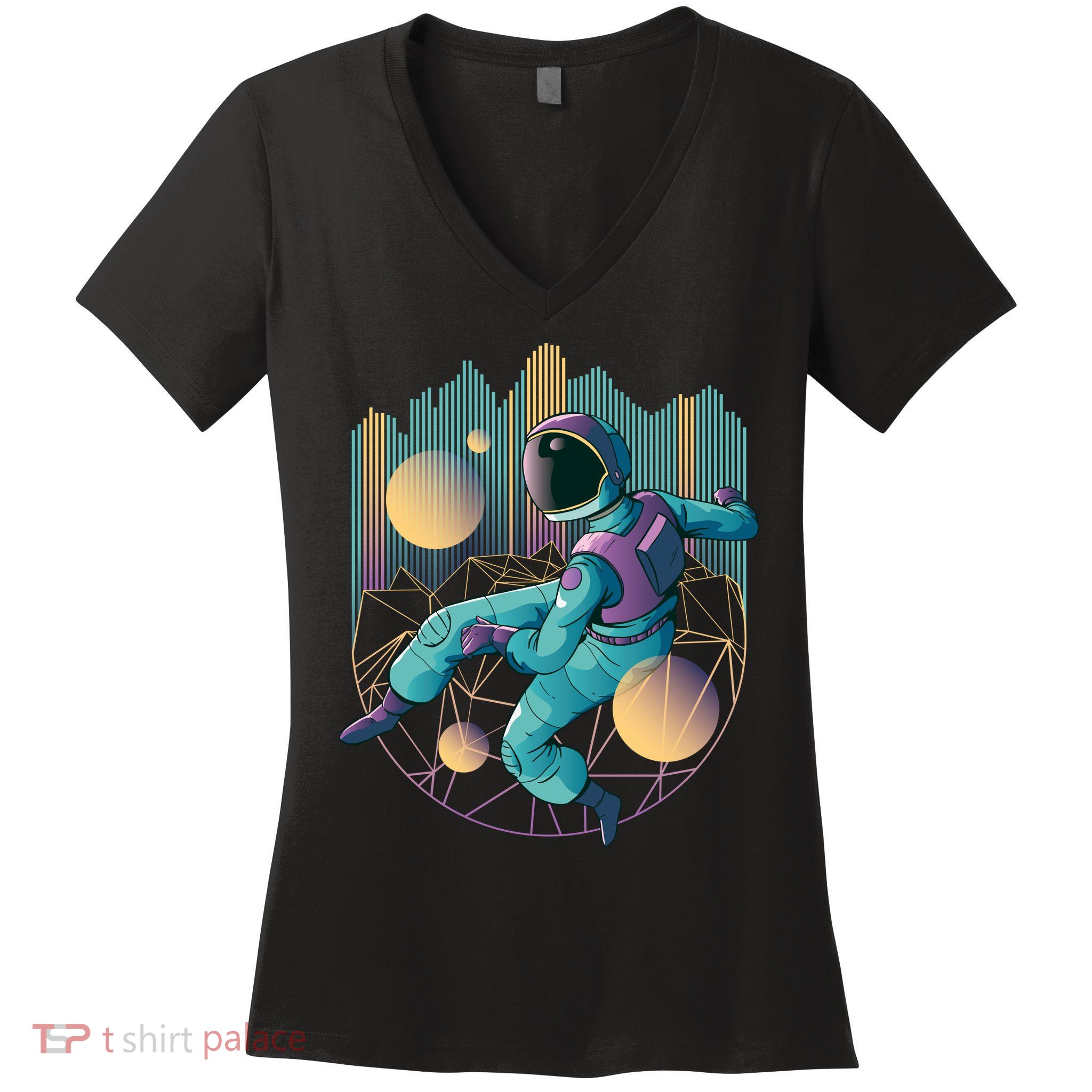Techno Astronaut Women's V-Neck T-Shirt