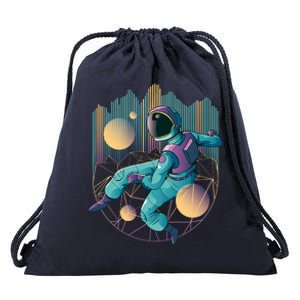 Techno Astronaut Drawstring Bag