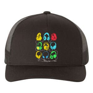 Techno Music Headphones Yupoong Adult 5-Panel Trucker Hat