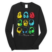 Techno Music Headphones Long Sleeve Shirt