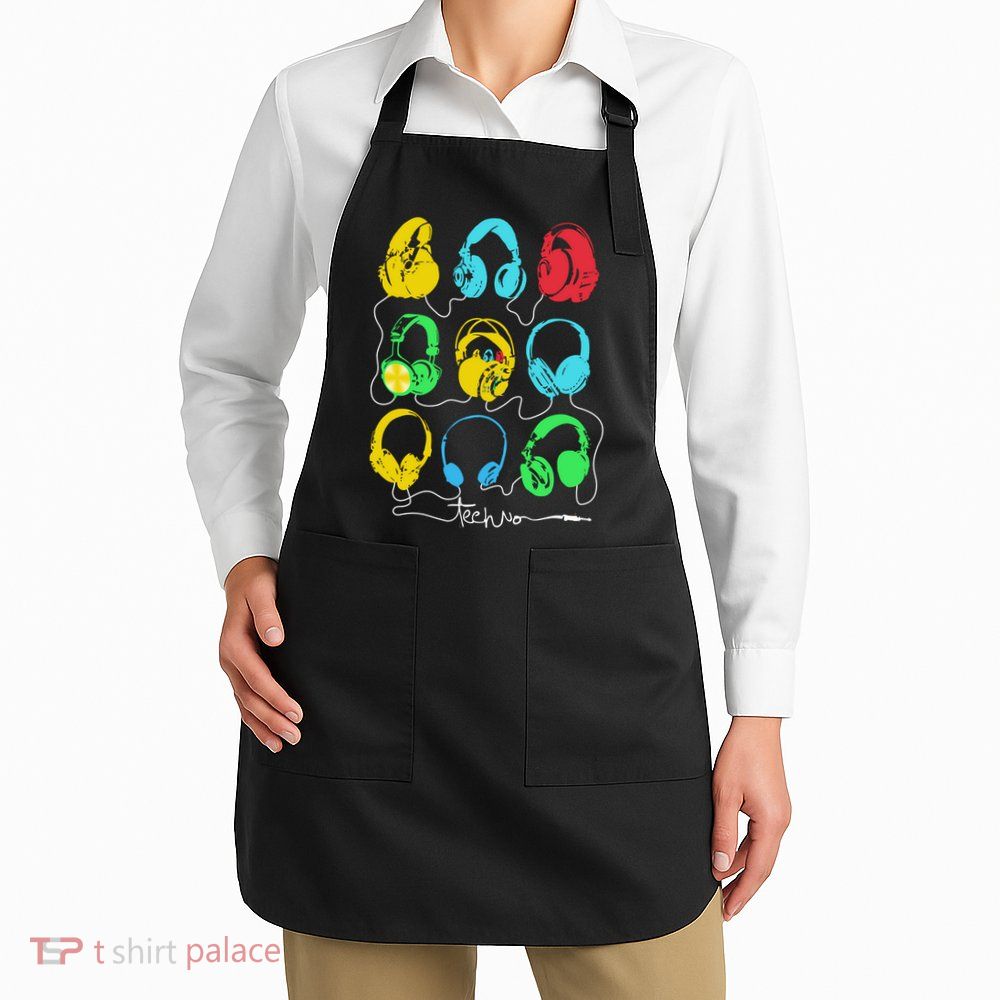 Techno Music Headphones Apron