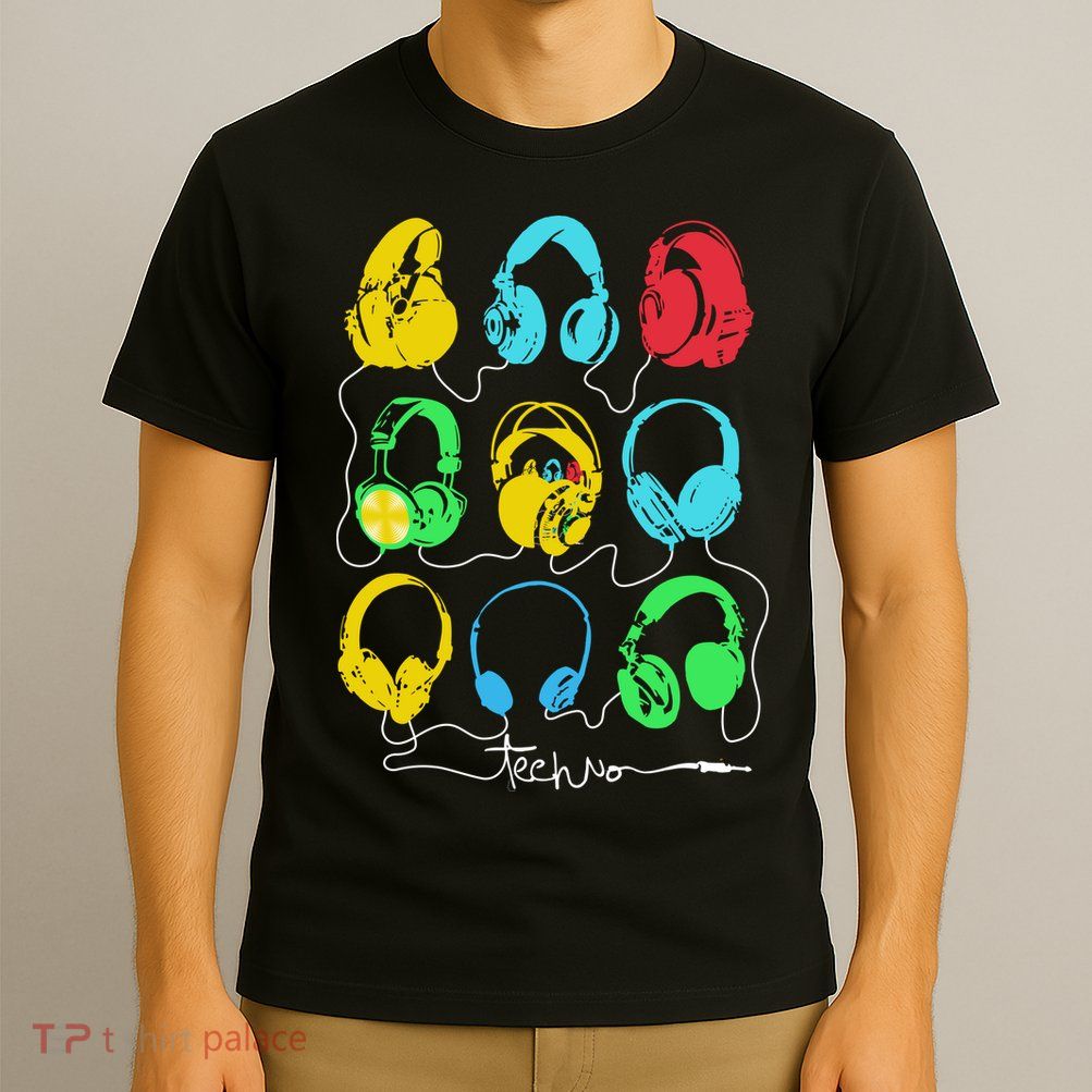 Techno Music Headphones T-Shirt