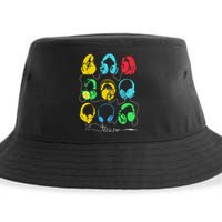 Techno Music Headphones Sustainable Bucket Hat