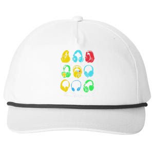 Techno Music Headphones Snapback Five-Panel Rope Hat