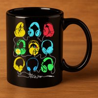 Techno Music Headphones 11oz C Handle Ceramic Mug