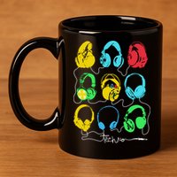 Techno Music Headphones 11oz C Handle Ceramic Mug