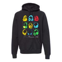 Techno Music Headphones Premium Hoodie