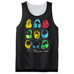 Techno Music Headphones Mesh Reversible Basketball Jersey Tank